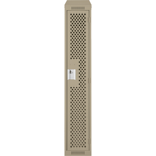 Anthony Steel Mfg. CLS1-121872-ST-PER_A123 Clean Line Lockers, 12" x 18" x 78", Steel, Beige, Rivet (Assembled), Perforated