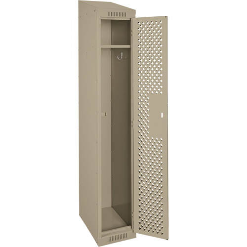 Anthony Steel Mfg. CLS1-121872-ST-PER_A123 Clean Line Lockers, 12" x 18" x 78", Steel, Beige, Rivet (Assembled), Perforated