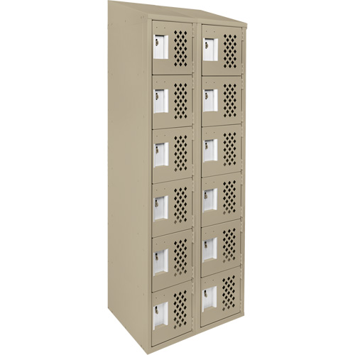Anthony Steel Mfg. CLL2-121872-ST-PER_A123 Petits casiers &eacute;conomiques assembl&eacute;s et perfor&eacute;s Clean Line, 6 niveaux, Bloc de 2, 18" x 72" x 12", Acier