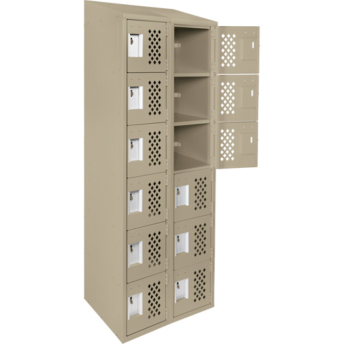 Anthony Steel Mfg. CLL2-121872-ST-PER_A123 Petits casiers &eacute;conomiques assembl&eacute;s et perfor&eacute;s Clean Line, 6 niveaux, Bloc de 2, 18" x 72" x 12", Acier