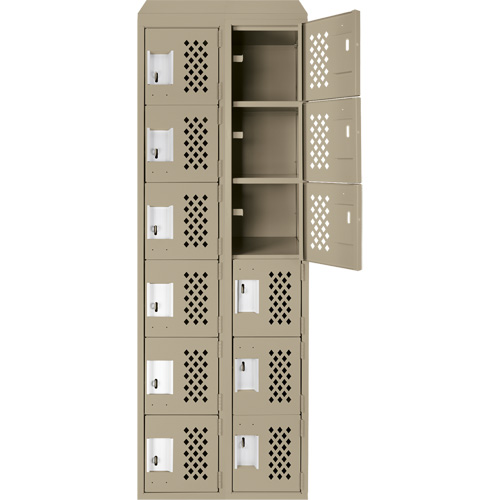 Anthony Steel Mfg. CLL2-121872-ST-PER_A123 Petits casiers &eacute;conomiques assembl&eacute;s et perfor&eacute;s Clean Line, 6 niveaux, Bloc de 2, 18" x 72" x 12", Acier