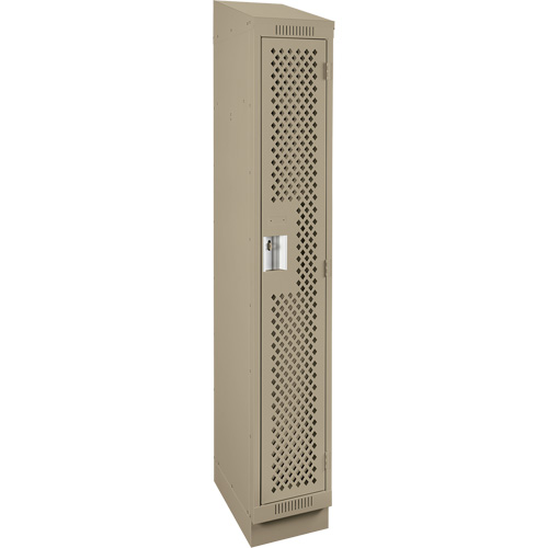 Anthony Steel Mfg. CLS1-121872RBST-PERA123 Clean Line Lockers, 12" x 18" x 82", Steel, Beige, Rivet (Assembled), Perforated