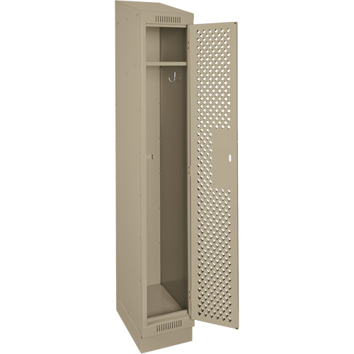 Anthony Steel Mfg. CLS1-121872RBST-PERA123 Clean Line Lockers, 12" x 18" x 82", Steel, Beige, Rivet (Assembled), Perforated