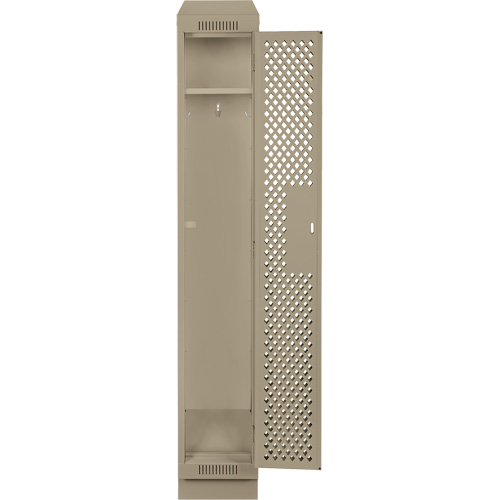 Anthony Steel Mfg. CLS1-121872RBST-PERA123 Clean Line Lockers, 12" x 18" x 82", Steel, Beige, Rivet (Assembled), Perforated