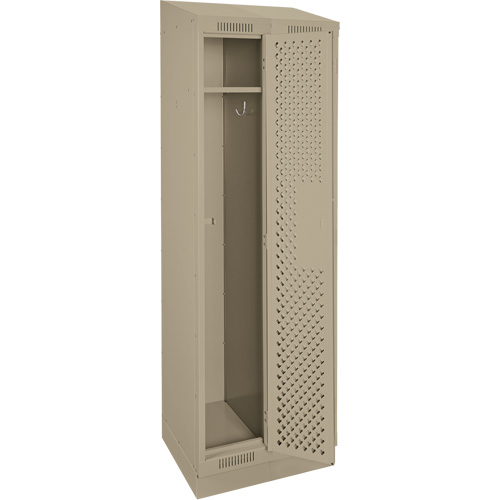 Anthony Steel Mfg. CLS2-121872RBST-PERA123 Clean Line Lockers, Bank of 2, 24" x 18" x 82", Steel, Beige, Rivet (Assembled), Perforated