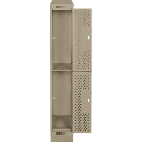Anthony Steel Mfg. CLD1-121272RBST-PERA123 Clean Line Lockers, 2 -tier, 12" x 12" x 82", Steel, Beige, Rivet (Assembled), Perforated