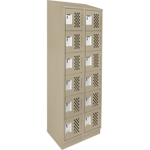 Anthony Steel Mfg. CLL2-121572RBST-PERA123 Clean-Line Perforated Lockerette, 6 -tier, Bank of 2, 15" x 72" x 12", Steel