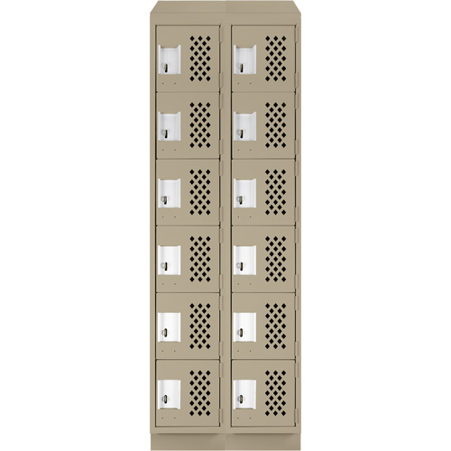 Anthony Steel Mfg. CLL2-121572RBST-PERA123 Clean-Line Perforated Lockerette, 6 -tier, Bank of 2, 15" x 72" x 12", Steel