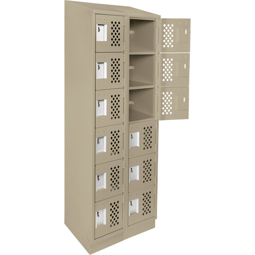 Anthony Steel Mfg. CLL2-121572RBST-PERA123 Clean-Line Perforated Lockerette, 6 -tier, Bank of 2, 15" x 72" x 12", Steel