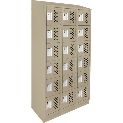 Anthony Steel Mfg. CLL3-121572RBST-PERA123 Clean-Line Perforated Lockerette, 6 -tier, Bank of 3, 15" x 72" x 12", Steel