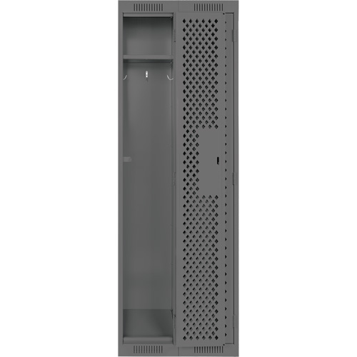 Anthony Steel Mfg. CL-S-2-121572-PERF_A127 Clean Line Lockers, Bank of 2, 24" x 15" x 72", Steel, Charcoal, Rivet (Assembled), Perforated