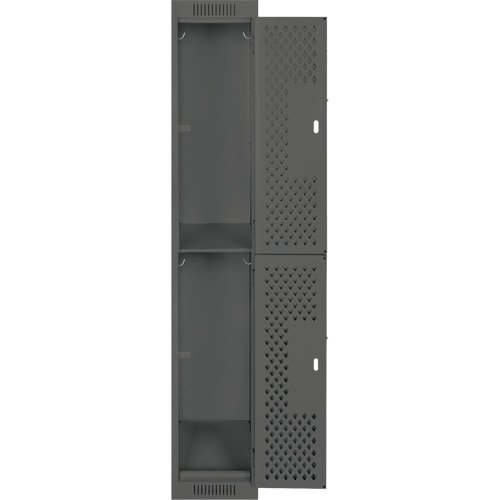 Anthony Steel Mfg. CL-D-1-121872-PERF_A127 Clean Line Lockers, 2 -tier, 12" x 18" x 72", Steel, Charcoal, Rivet (Assembled), Perforated