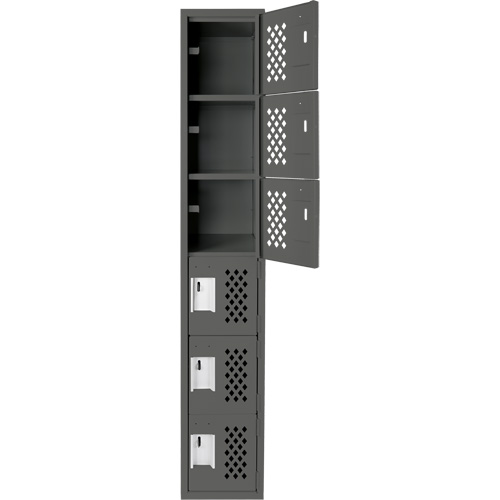 Anthony Steel Mfg. CL-L-1-121572-PERF_A127 Petit casier perfor&eacute; Clean-Line, 6 niveaux, 15" x 72" x 12", Acier