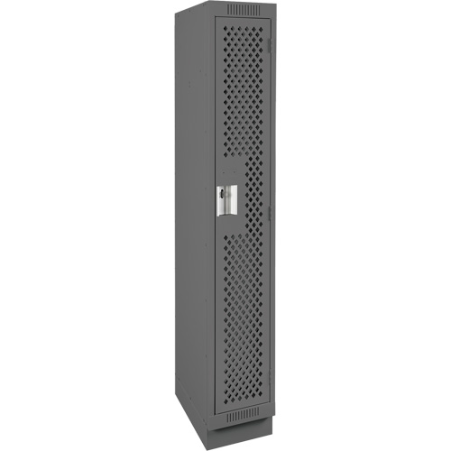 Anthony Steel Mfg. CLS1-121272-RB-PER_A127 Clean Line Lockers, 12" x 12" x 76", Steel, Charcoal, Rivet (Assembled), Perforated