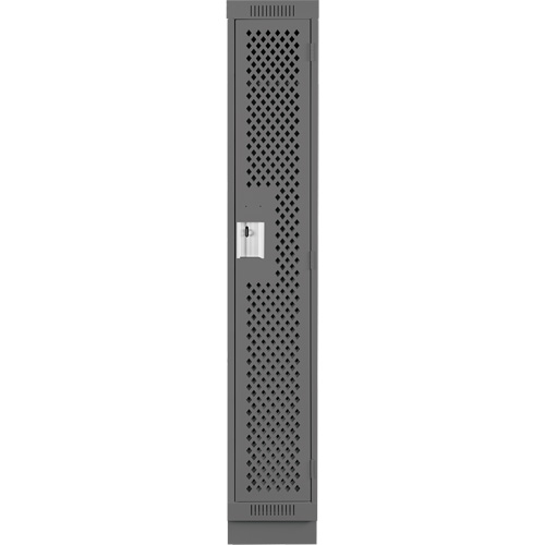 Anthony Steel Mfg. CLS1-121272-RB-PER_A127 Clean Line Lockers, 12" x 12" x 76", Steel, Charcoal, Rivet (Assembled), Perforated