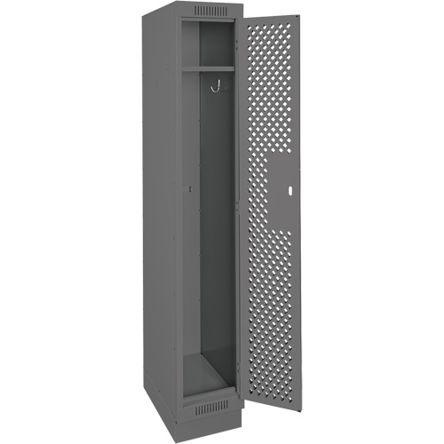 Anthony Steel Mfg. CLS1-121272-RB-PER_A127 Clean Line Lockers, 12" x 12" x 76", Steel, Charcoal, Rivet (Assembled), Perforated