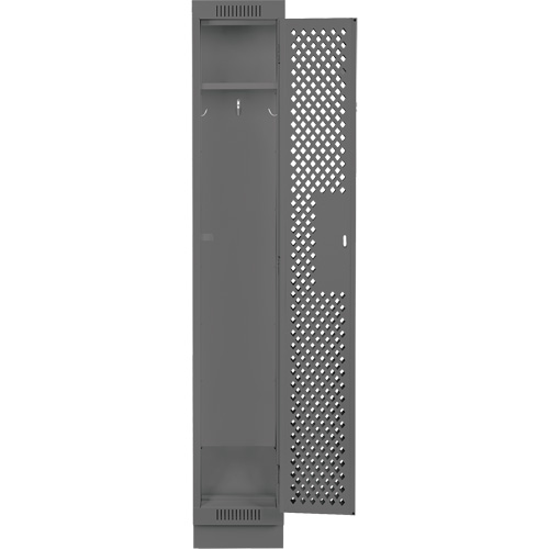 Anthony Steel Mfg. CLS1-121272-RB-PER_A127 Clean Line Lockers, 12" x 12" x 76", Steel, Charcoal, Rivet (Assembled), Perforated