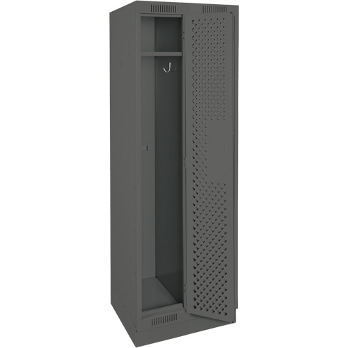 Anthony Steel Mfg. CLS2-121272-RB-PER_A127 Clean Line Lockers, Bank of 2, 24" x 12" x 76", Steel, Charcoal, Rivet (Assembled), Perforated
