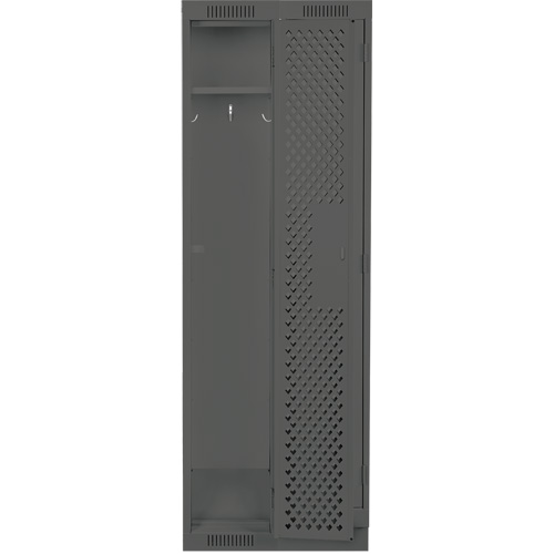 Anthony Steel Mfg. CLS2-121272-RB-PER_A127 Clean Line Lockers, Bank of 2, 24" x 12" x 76", Steel, Charcoal, Rivet (Assembled), Perforated