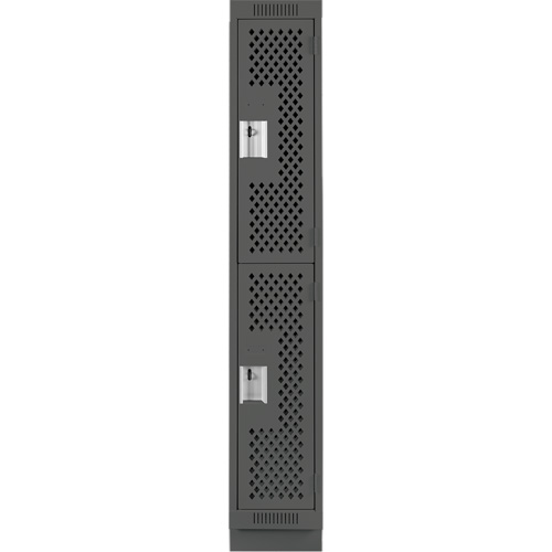 Anthony Steel Mfg. CLD1-121872-RB-PER_A127 Casiers Clean Line, 2 niveaux, 12" x 18" x 76", Acier, Charbon, Rivet (assembl&eacute;), Perfor&eacute;