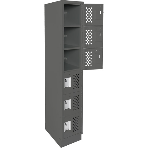 Anthony Steel Mfg. CLL1-121872-RB-PER_A127 Assembled Lockerettes Clean Line Perforated Economy Lockers, 6 -tier, 18" x 72" x 12", Steel