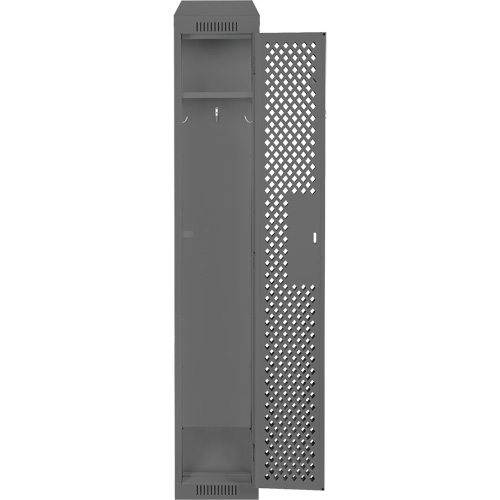 Anthony Steel Mfg. CLS1-121872-ST-PER_A127 Clean Line Lockers, 12" x 18" x 78", Steel, Charcoal, Rivet (Assembled), Perforated