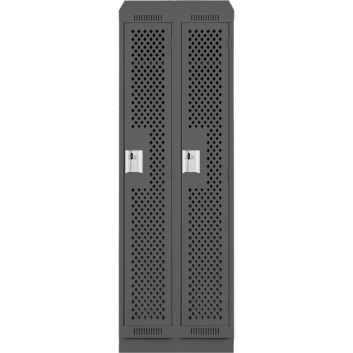 Anthony Steel Mfg. CLS2-121572RBST-PERA127 Clean Line Lockers, Bank of 2, 24" x 15" x 82", Steel, Charcoal, Rivet (Assembled), Perforated