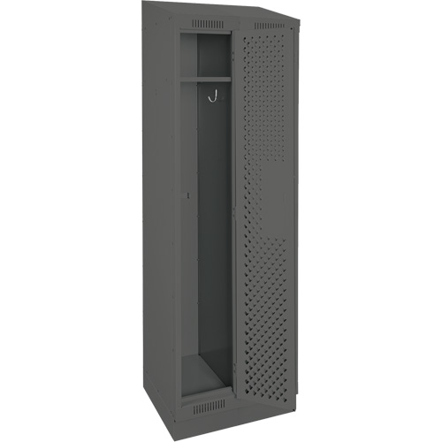 Anthony Steel Mfg. CLS2-121572RBST-PERA127 Clean Line Lockers, Bank of 2, 24" x 15" x 82", Steel, Charcoal, Rivet (Assembled), Perforated