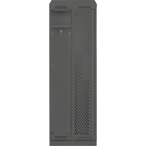 Anthony Steel Mfg. CLS2-121572RBST-PERA127 Clean Line Lockers, Bank of 2, 24" x 15" x 82", Steel, Charcoal, Rivet (Assembled), Perforated