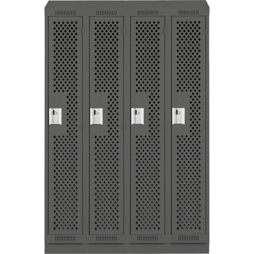 Anthony Steel Mfg. CLS4-121272RBST-PERA127 Casiers Clean Line, Bloc de 4, 48" x 12" x 82", Acier, Charbon, Rivet (assembl&eacute;), Perfor&eacute;