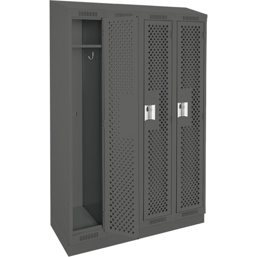 Anthony Steel Mfg. CLS4-121272RBST-PERA127 Casiers Clean Line, Bloc de 4, 48" x 12" x 82", Acier, Charbon, Rivet (assembl&eacute;), Perfor&eacute;