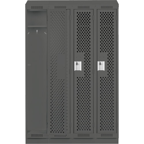 Anthony Steel Mfg. CLS4-121272RBST-PERA127 Casiers Clean Line, Bloc de 4, 48" x 12" x 82", Acier, Charbon, Rivet (assembl&eacute;), Perfor&eacute;