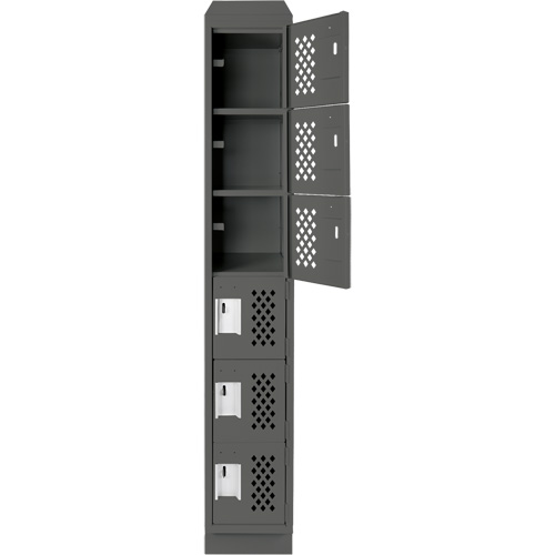 Anthony Steel Mfg. CLL1-121872RBST-PERA127 Assembled Lockerettes Clean Line Perforated Economy Lockers, 6 -tier, 18" x 72" x 12", Steel