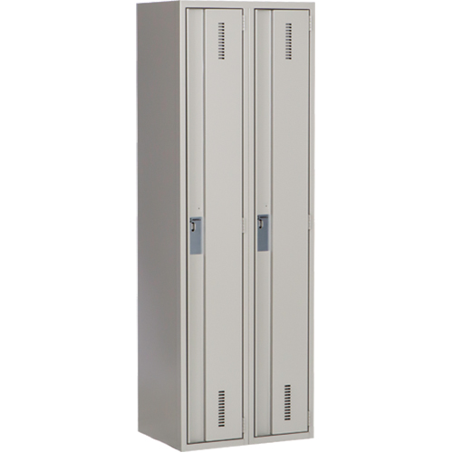 Perfix Inc. 1-121872-2-9363 Concorde Heavy-Duty Lockers, Bank of 2, 24" x 18" x 72", Steel, Grey, Welded (Assembled)