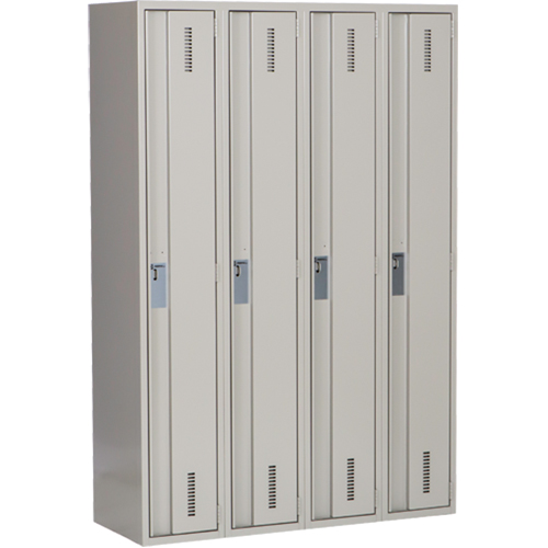 Perfix Inc. 1-121872-4-9363 Casiers robustes Concorde, Bloc de 4, 48" x 18" x 72", Acier, Gris, Soud&eacute; (assembl&eacute;)