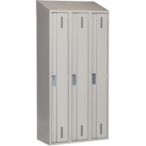 Perfix Inc. 1-121872-3-007-9363 Concorde Heavy-Duty Lockers, Bank of 3, 36" x 18" x 78", Steel, Grey, Welded (Assembled)