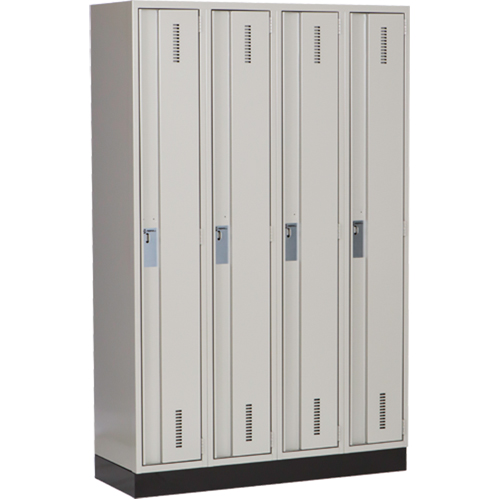 Perfix Inc. 1-121872-4-003-9363 Casiers robustes Concorde, Bloc de 4, 48" x 18" x 76", Acier, Gris, Soud&eacute; (assembl&eacute;)