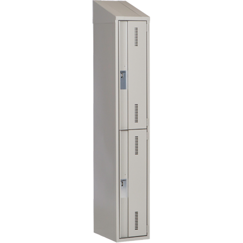 Perfix Inc. 2-121872-1-007-9363 Concorde Heavy-Duty Lockers, 2 -tier, 12" x 18" x 78", Steel, Grey, Welded (Assembled)