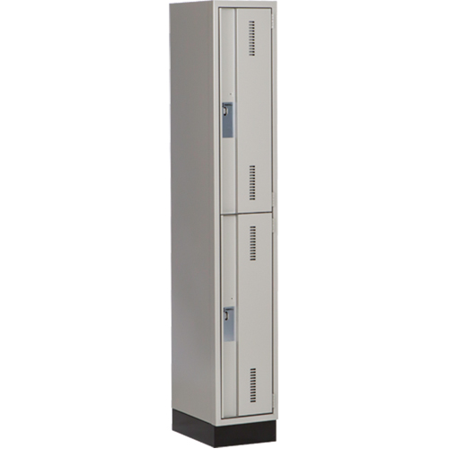 Perfix Inc. 2-121872-1-003-9363 Casiers robustes Concorde, 2 niveaux, 12" x 18" x 76", Acier, Gris, Soud&eacute; (assembl&eacute;)