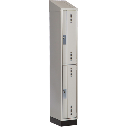 Perfix Inc. 2-121872-1-003-007-9363 Concorde Heavy-Duty Lockers, 2 -tier, 12" x 18" x 82", Steel, Grey, Welded (Assembled)
