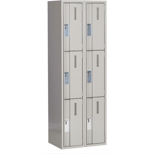 Perfix Inc. 3-121872-2-9363 Casiers robustes Concorde, 3 niveaux, Bloc de 2, 24" x 18" x 72", Acier, Gris, Soud&eacute; (assembl&eacute;)