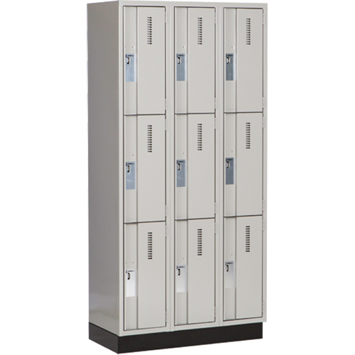 Perfix Inc. 3-121872-3-003-9363 Casiers robustes Concorde, 3 niveaux, Bloc de 3, 36" x 18" x 76", Acier, Gris, Soud&eacute; (assembl&eacute;)