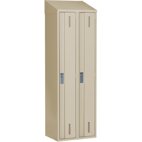 Perfix Inc. 1-121872-2-007-9393 Concorde Heavy-Duty Lockers, Bank of 2, 24" x 18" x 78", Steel, Beige, Welded (Assembled)