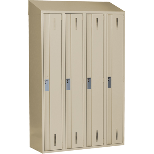 Perfix Inc. 1-121872-4-007-9393 Concorde Heavy-Duty Lockers, Bank of 4, 48" x 18" x 78", Steel, Beige, Welded (Assembled)