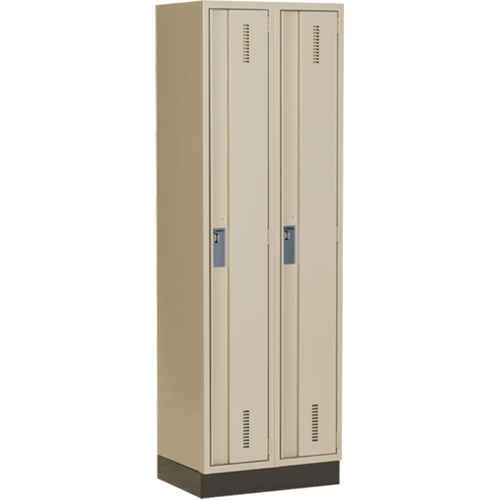 Perfix Inc. 1-121872-2-003-9393 Concorde Heavy-Duty Lockers, Bank of 2, 24" x 18" x 76", Steel, Beige, Welded (Assembled)