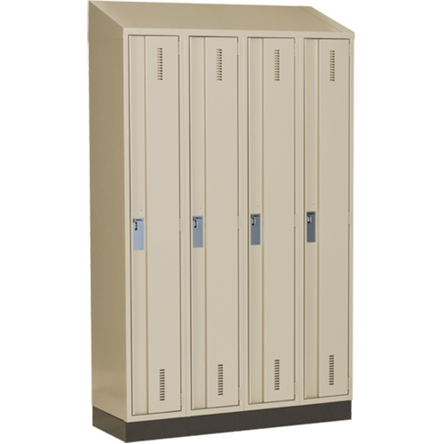 Perfix Inc. 1-121872-4-003-007-9393 Concorde Heavy-Duty Lockers, Bank of 4, 48" x 18" x 82", Steel, Beige, Welded (Assembled)