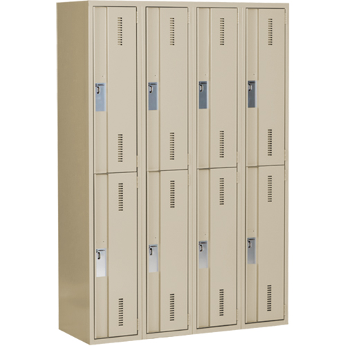 Perfix Inc. 2-121872-4-9393 Concorde Heavy-Duty Lockers, 2 -tier, Bank of 4, 48" x 18" x 72", Steel, Beige, Welded (Assembled)