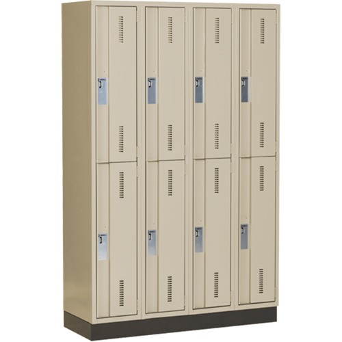 Perfix Inc. 2-121872-4-003-9393 Concorde Heavy-Duty Lockers, 2 -tier, Bank of 4, 48" x 18" x 76", Steel, Beige, Welded (Assembled)
