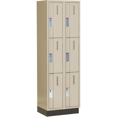 Perfix Inc. 3-121872-2-003-9393 Concorde Heavy-Duty Lockers, 3 -tier, Bank of 2, 24" x 18" x 76", Steel, Beige, Welded (Assembled)