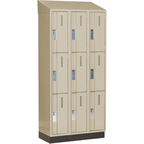 Perfix Inc. 3-121872-3-003-007-9393 Concorde Heavy-Duty Lockers, 3 -tier, Bank of 3, 36" x 18" x 82", Steel, Beige, Welded (Assembled)
